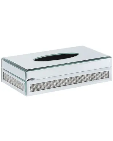 Tissue Box CHARLY Glass Silver - Home Accessories