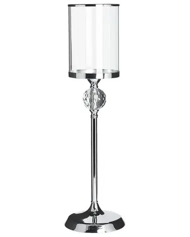 Candle Holder COTUI Glass 58 cm Silver - Home Accessories