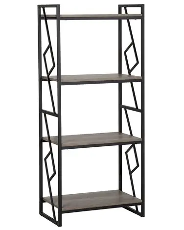 4 Tier Bookcase FORRES 143 cm Brown/ Black - Living Room