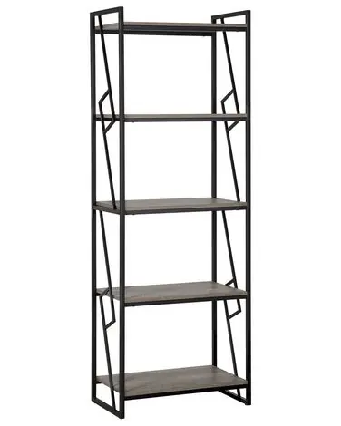 5 Tier Bookcase FORRES 184 cm Brown/ Black - Living Room