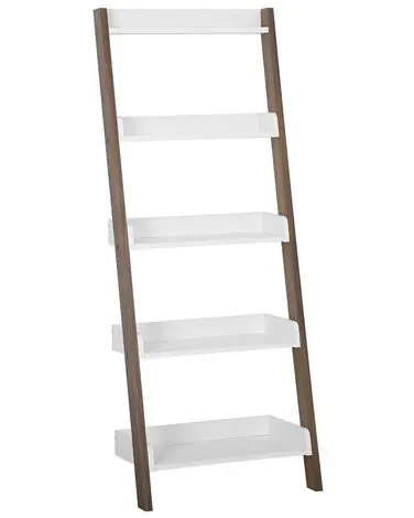 5 Tier Shelving Unit MOBILE TRIO 164 cm Brown/ White - Living Room