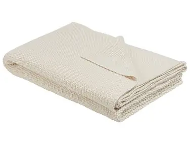 Blanket ASAKA Cotton 130 x 180 cm Beige - Home Accessories