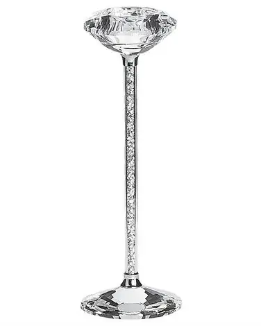 Candelero KOFI Vidrio 23 cm Plateado - Accesorios decorativos