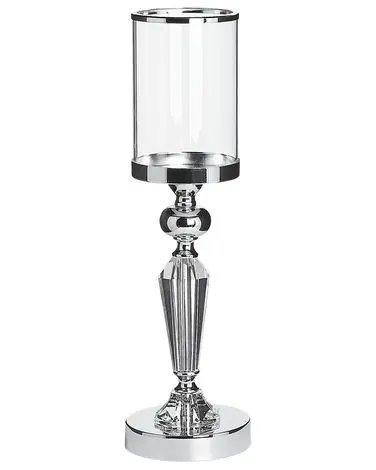 Candle Holder BONAO Glass 42 cm Silver - Home Accessories