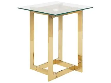 Mesa auxiliar CRYSTAL Vidrio templado Dorado - Sala de estar
