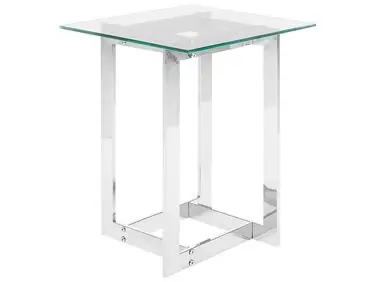Mesa auxiliar CRYSTAL Vidrio templado Plateado - Sala de estar