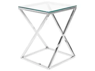 Mesa auxiliar BEVERLY Vidrio Plateado - Sala de estar