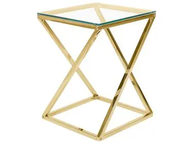 Mesa auxiliar BEVERLY Vidrio Dorado - Sala de estar