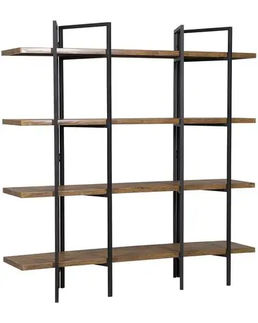Estantería de 4 niveles COMPTON 165 cm Marrón oscuro - Sala de estar