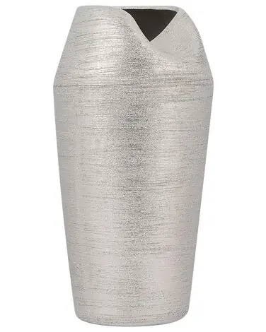 Jarrón decorativo APAMEA Gres 33 cm Plateado - Accesorios decorativos