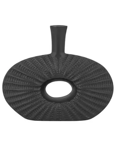Jarrón decorativo ARWAD Gres 24 cm Negro - Accesorios decorativos