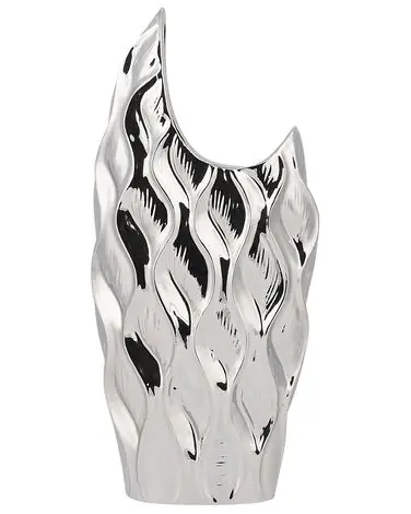 Jarrón decorativo HALUZA Gres 35 cm Plateado - Accesorios decorativos