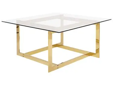 Mesa de centro CRYSTAL Vidrio templado Dorado - Sala de estar