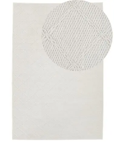 Alfombra ELLEK Blanco 140 x 200 cm Lana - Accesorios decorativos