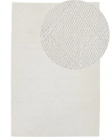 Alfombra ELLEK Blanco 160 x 230 cm Lana - Accesorios decorativos