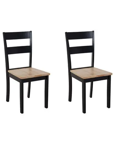 Conjunto de 2 sillas de comedor GEORGIA Madera Negro