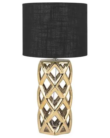Lámpara de mesa SELJA Cerámica Dorado - Accesorios decorativos