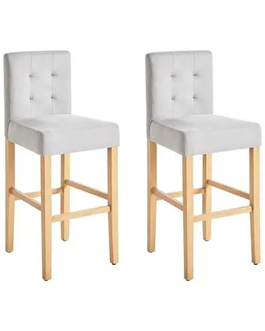 Conjunto de 2 sillas de bar MADISON Gris - Comedor