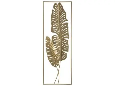 Decoración de pared Hoja PALLADIUM Metal 90 cm Dorado - Accesorios decorativos