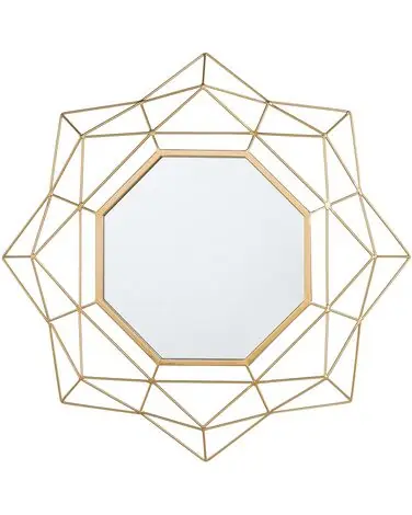 Wall Mirror HILLION 60 cm 60 cm Metal Gold - Home Accessories