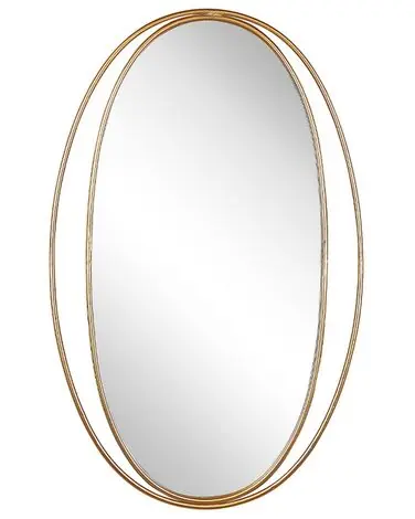 Wall Mirror BESSON 55 cm 90 cm Metal Gold - Home Accessories