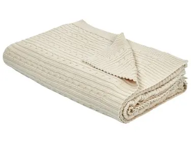 Blanket ANAMUR Cotton 110 x 180 cm Beige - Home Accessories