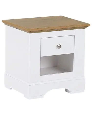 1 Drawer Bedside Table WINGLAY White - Bedroom