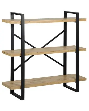 3 Tier Shelving Unit TIMBER 111 cm Light Brown - Living Room