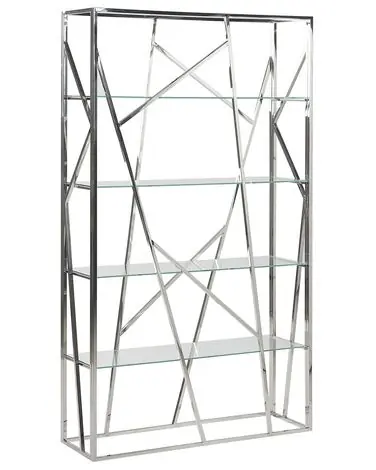4 Tier Shelving Unit HOXIE Metal 175 cm Silver - Living Room