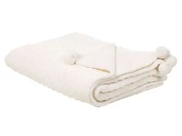 Manta SAMUR 150 x 200 cm Blanco crema - Accesorios decorativos