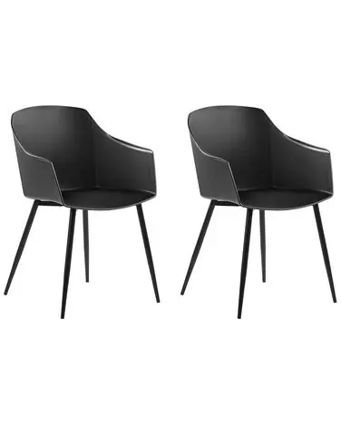 Conjunto de 2 sillas de comedor FONDA Negro