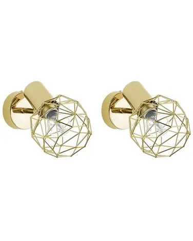 Conjunto de 2 lámparas de foco CHENAB Dorado Metal ajustable - Accesorios decorativos