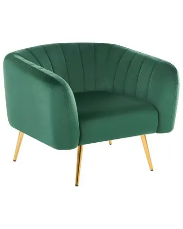 Sillón LACONIA Terciopelo Verde oscuro - Sala de estar