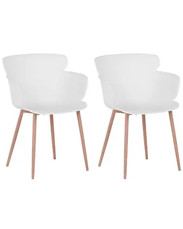 Conjunto de 2 sillas de comedor SUMKLEY Blanco