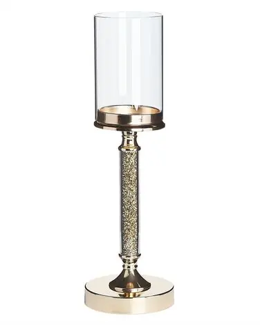 Candle Holder ABBEVILLE Glass 41 cm Gold - Home Accessories