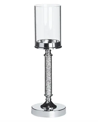 Candle Holder ABBEVILLE Glass 41 cm Silver - Home Accessories