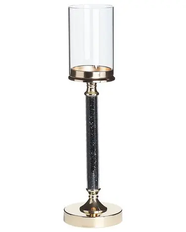 Candle Holder ABBEVILLE Glass 48 cm Black - Home Accessories