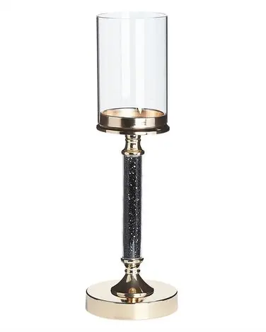 Candle Holder ABBEVILLE Glass 41 cm Black - Home Accessories