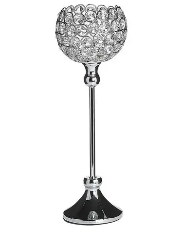 Candle Holder ESTERNAY Metal 27 cm Silver - Home Accessories