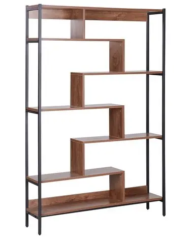 6 Tier Shelving Unit DAVEN 180 cm Brown - Living Room