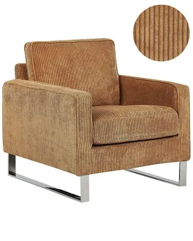 Armchair VIND Corduroy Light Brown - Living Room