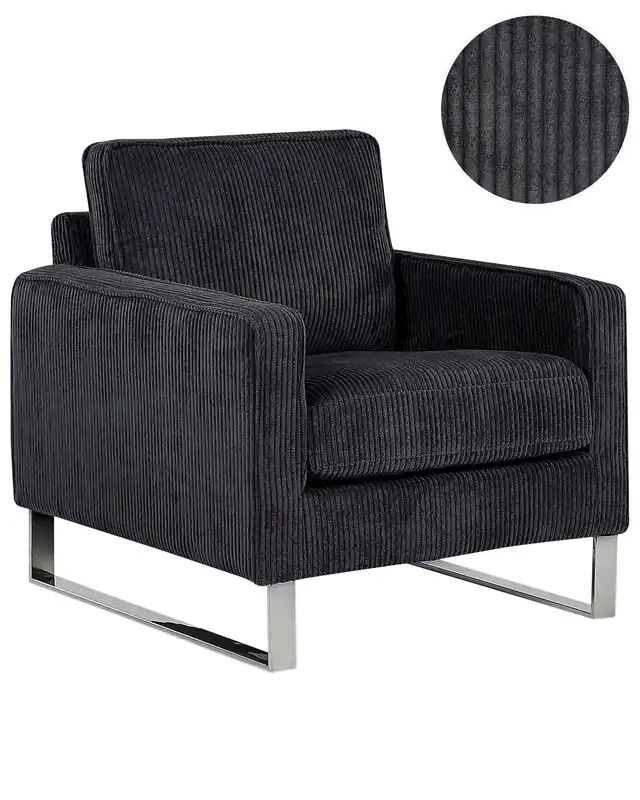 Armchair VIND Corduroy Black - Living Room