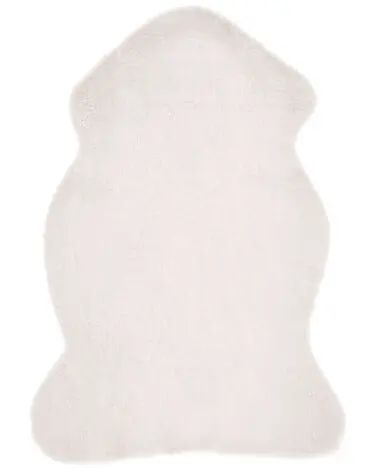 Alfombra de pelo sintético UNDARA Blanco crema 60 x 90 cm - Accesorios decorativos
