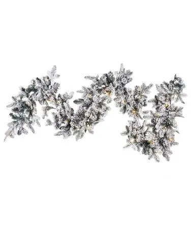 Snowy Christmas Garland LED SUNDO 270 cm White