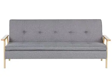 Sofa Bed 3 Seater TJORN Fabric Light Grey - Living Room