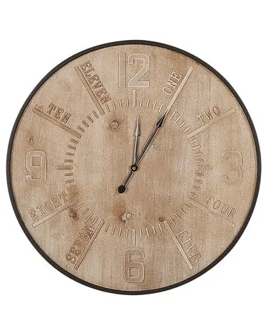 Wall Clock DOLE 60 cm Light Brown - Home Accessories