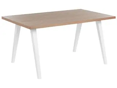 Mesa de comedor LENISTER Marrón/Blanco 150 cm 90 cm
