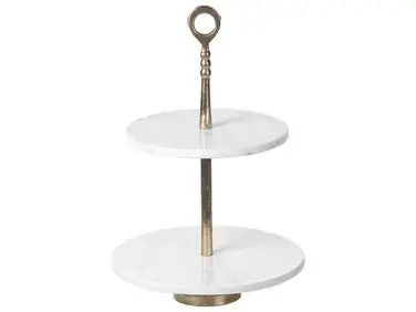 Cake Stand TARUM Stone White Marble - Home Accessories