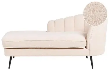 Chaise longue derecho ALLIER Bouclé Beige claro - Sala de estar