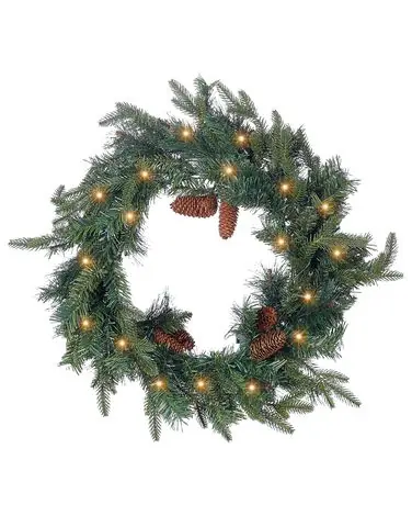 Corona de Navidad LED KAMERUN Verde 60 cm - Accesorios decorativos
